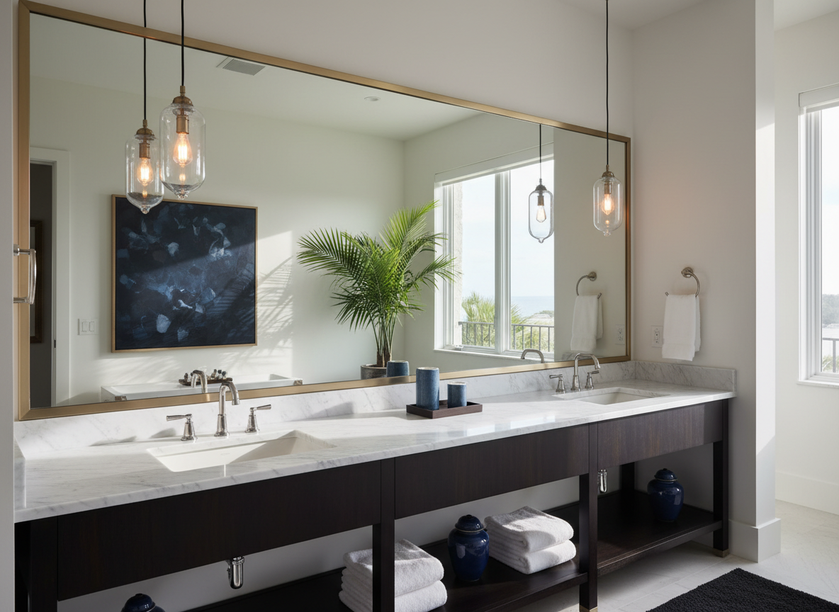 Custom mirror wall